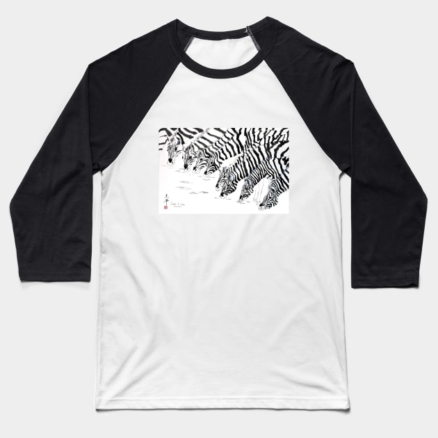 Zebras Baseball T-Shirt by Cwang